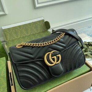 Gucci Marmont Shoulder/ Crossbody Leather Bag Purse 26